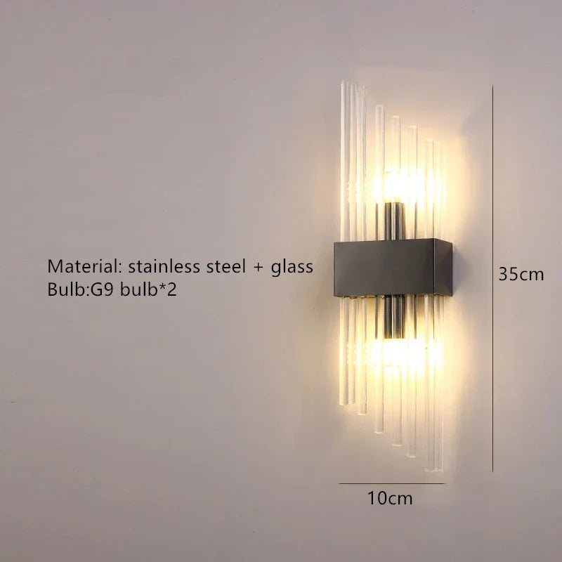 DecorBites™ Clear Crystal LED Wall Lamp Stainless Steel Sconces