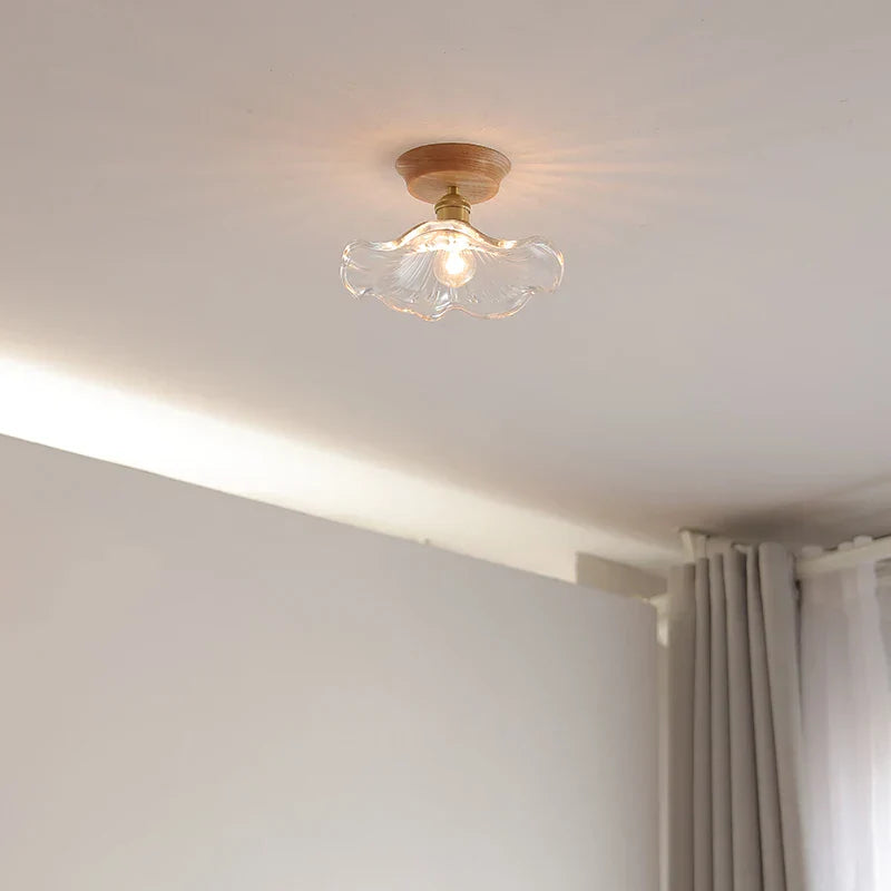 DecorBites™ Glass Wood LED Ceiling Light Modern Ceiling Lamp