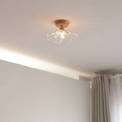DecorBites™ Glass Wood LED Ceiling Light Modern Ceiling Lamp