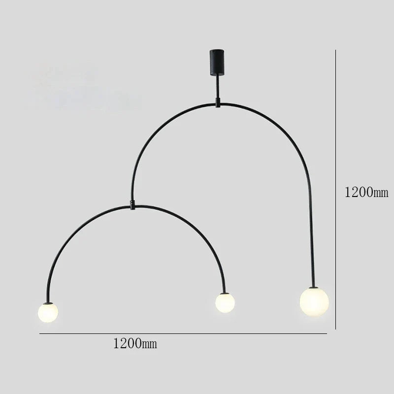 DecorBites™ Black & Gold Minimalist Iron Chandelier - Modern Nordic Design Lighting