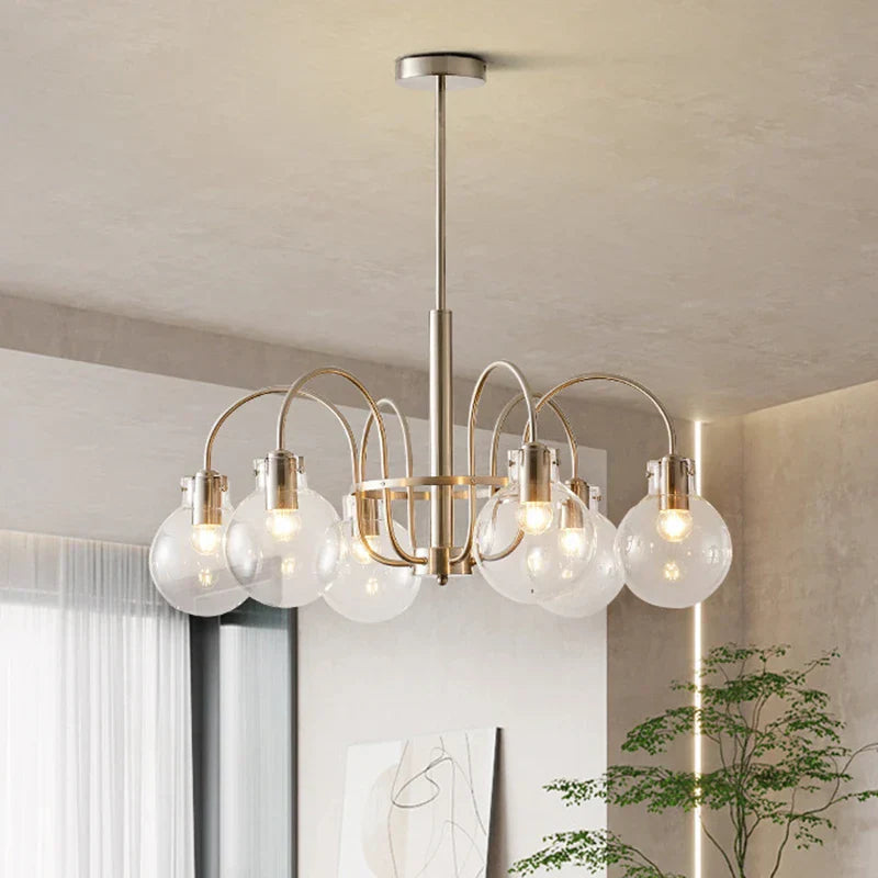 DecorBites™ Glass LED Chandelier: Retro Bauhaus Design for Living Room, Bedroom, Kitchen, or Dining Table