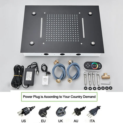 DecorBites™ LED Thermostatic Shower System with Remote Control and Ceiling Mount