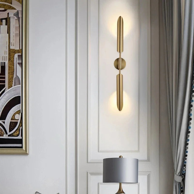 DecorBites™ Gold LED Copper Wall Lamp Sconce for Living Dining Bedroom