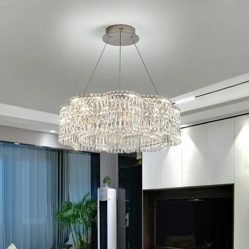 DecorBites™ Crystal Luxe Chandelier for Modern Living Room, High-End Restaurant Light