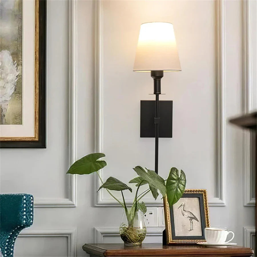 DecorBites™ Cloth Lampshade Wall Sconce for Home Decor & Bathroom Mirror Light