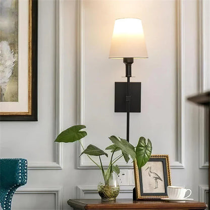 DecorBites™ Cloth Lampshade Wall Sconce for Home Decor & Bathroom Mirror Light