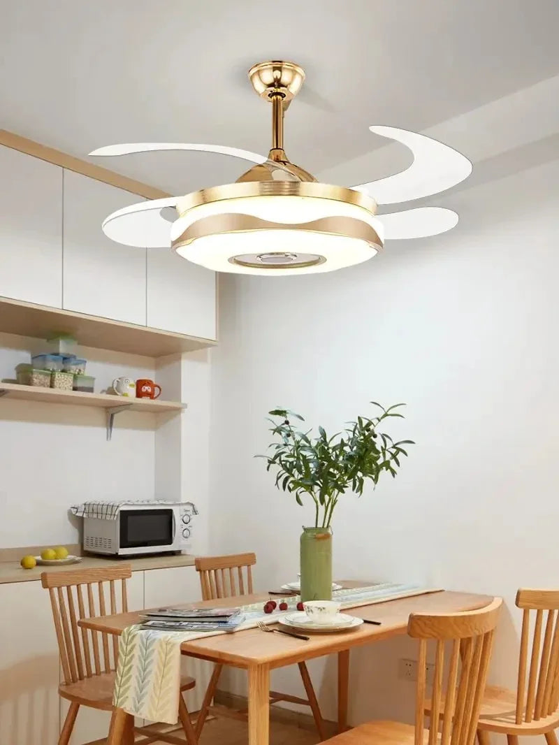 DecorBites™ 42" Gold Bluetooth Ceiling Fan Light with Remote & RGB Color Control