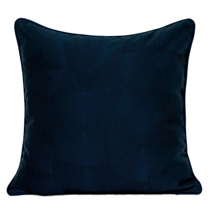 غطاء وسادة من قماش الجاكار الهندسي الأزرق من DecorBites™ مقاس 45×45 سم لتزيين الأريكة