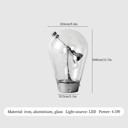 Decorbites™ Glas-Schreibtischlampe: Vintage-Industrial-Stil Tischleuchte für Schlafzimmer-Dekoration