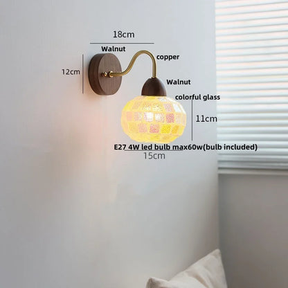 DecorBites™ LED Tiffany Style Wall Lights Pull Chain Sconce Colorful Glass Stair Fixture