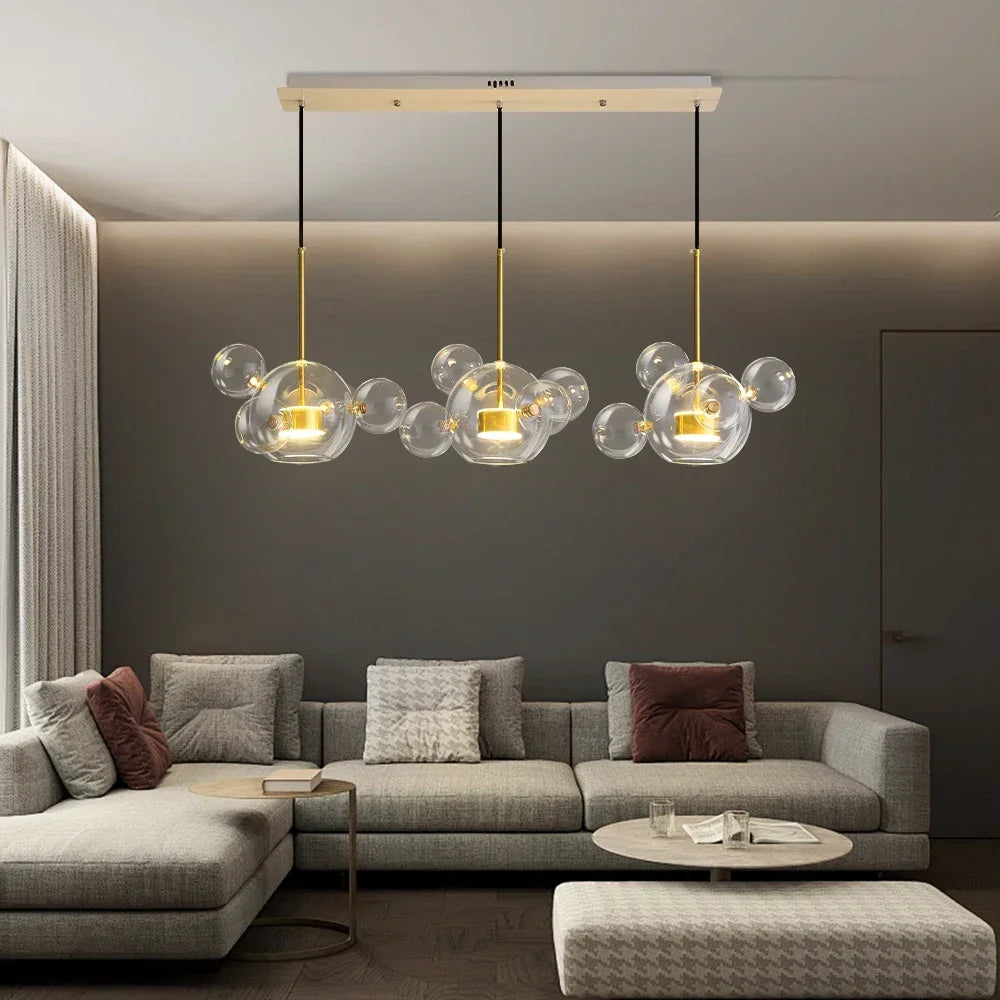 Artpad Nordic Modern Chandelier Lighting Glass Bubble Dinging Room LED Chandelier Living Room Hanging Lamps for Kitchen