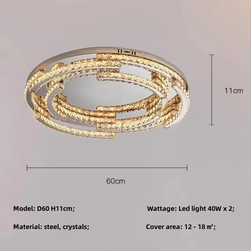 DecorBites™ Crystal LED Chandelier Pendant Light Modern Luxury Foyer Ceiling Lamp