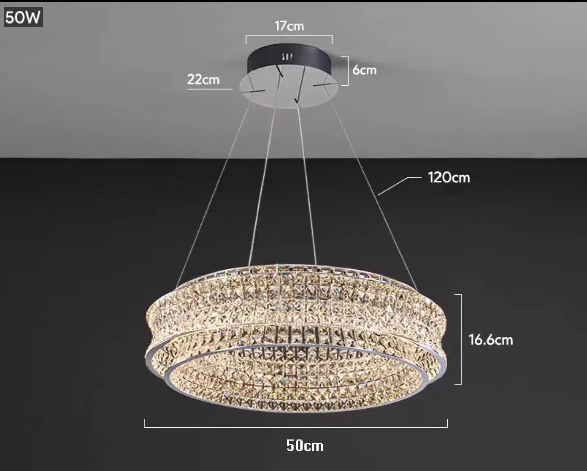 DecorBites™ K9 Crystal Luxury Chandelier for Restaurant Bar Hotel LED Lamps