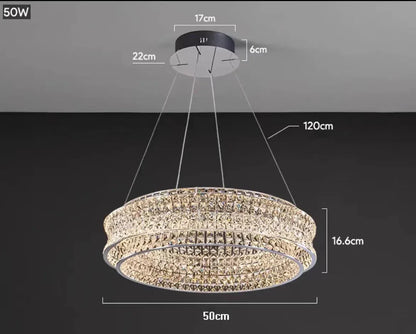 DecorBites™ K9 Crystal Luxury Chandelier for Restaurant Bar Hotel LED Lamps