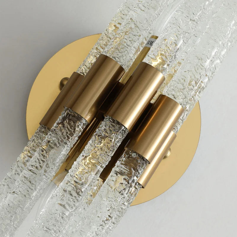 DecorBites™ Gold Metal Glass Wall Sconce, Elegant E14 Bulb Foyer Bedroom Dining Room Lamp