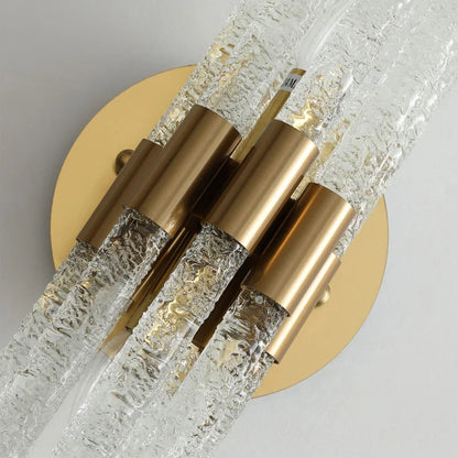 DecorBites™ Gold Metal Glass Wall Sconce, Elegant E14 Bulb Foyer Bedroom Dining Room Lamp