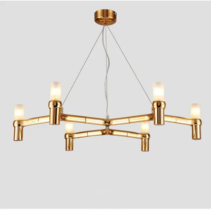 Lámpara de araña DecorBites™ Crown Major G9 de lujo para vestíbulo, oro blanco, metal cromado