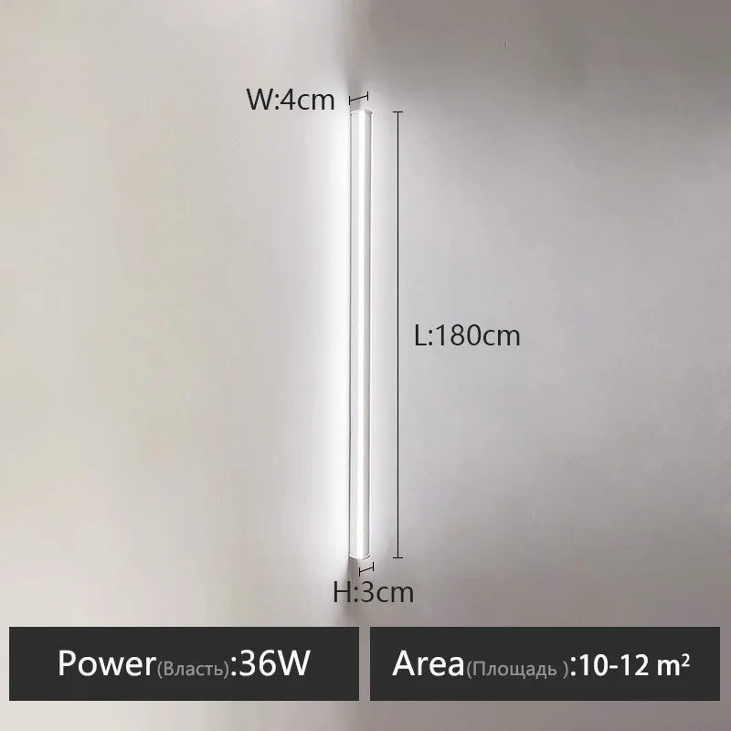 مصباح حائط لغرفة النوم من DecorBites™: شريط إضاءة نورديك، تصميم بسيط، خلفية سوداء، وحدات إنارة زخرفية