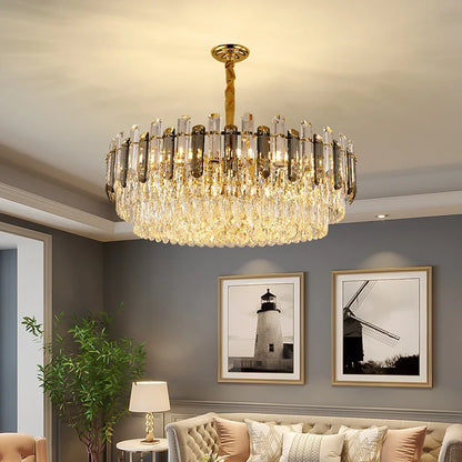 DecorBites™ K9 Crystal Chandelier for Modern Interior Lighting in Living Room, Luminaire Hanging Light