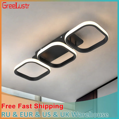 مصباح سقف LED أكريليك من DecorBites™: ثريا نورديك عصرية لغرفة المعيشة وغرفة الطعام والممر