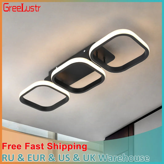 DecorBites™ Acrylic LED Ceiling Lamp: Modern Nordic Chandelier for Living Dining Room & Aisle