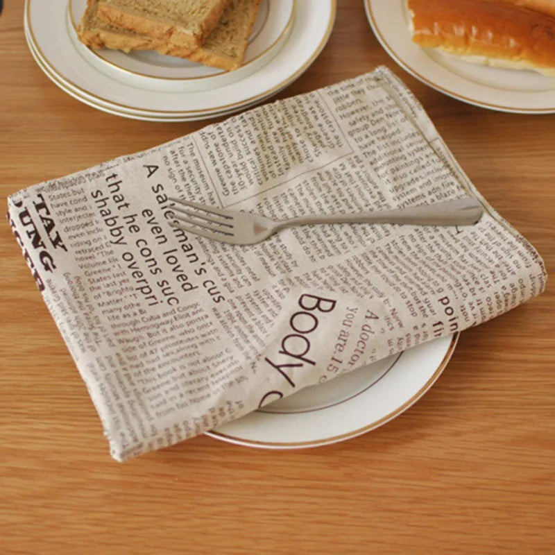 DecorBites™ English Newspaper Style Photography Props Backdrops Placemat Tablecloth Tea Towel Mats
