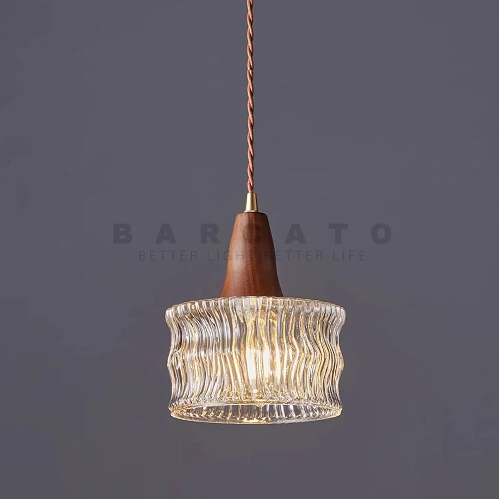 Nordic Wood and Glass Pendant Light