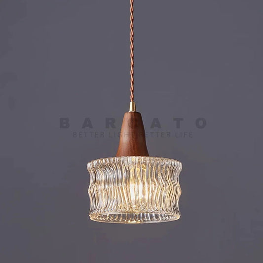 Nordic Wood and Glass Pendant Light