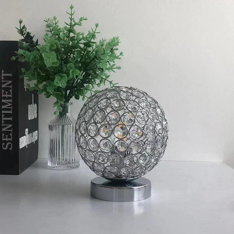 DecorBites™ Crystal Table Lamp: Modern Desktop E27 LED Desk Lamp for Parlor, Bed Room, Bedside Cabinet