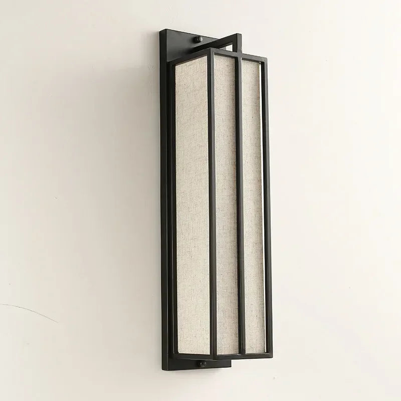 DecorBites™ Chinese Style Iron Art Wall Lamp with Linen Cloth Cover