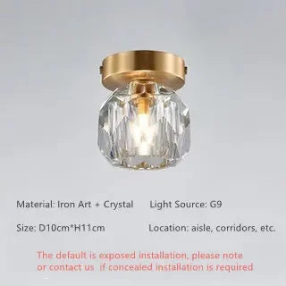 DecorBites™ Elegant Crystal Ceiling Light Fixture for Hall Entrance Balcony Bathroom IP20