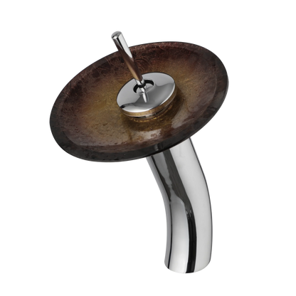 DecorBites™ Glass Rocker Handle Basin Faucet, Waterfall Mixer Taps, Chrome Finish