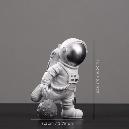 Figuras de astronautas DecorBites™: Escultura moderna de astronauta con luna, regalo perfecto para hombre y novio