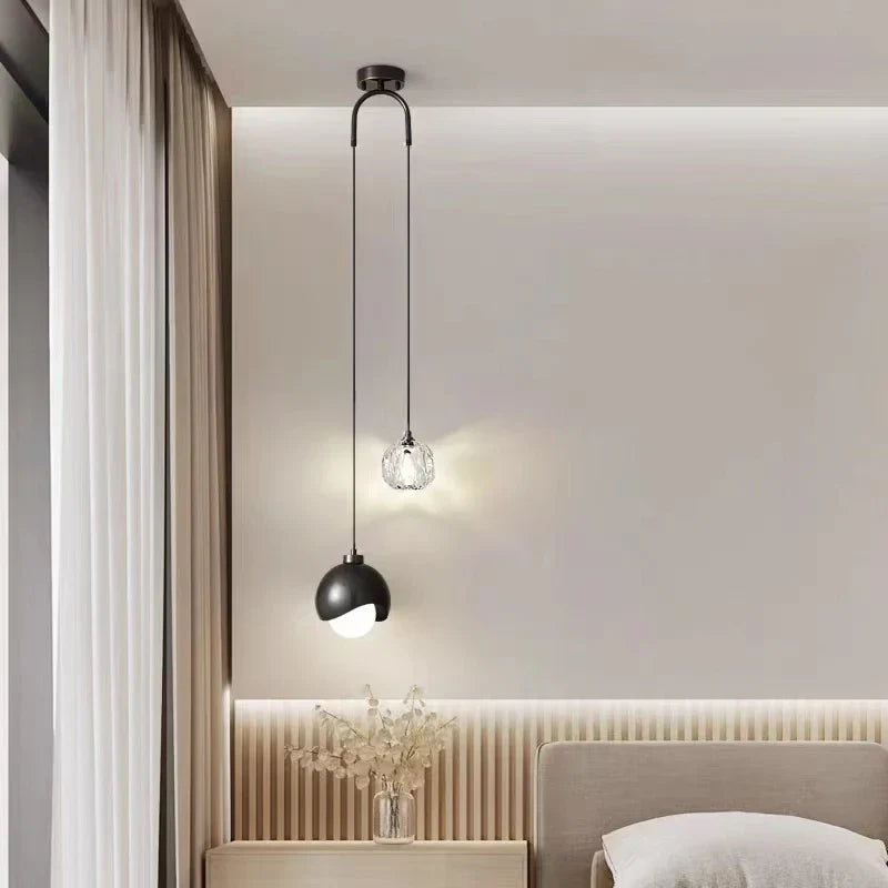 Lámparas colgantes DecorBites™ Crystal Ball: Lujo LED moderno para dormitorio, diseño minimalista nórdico