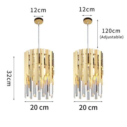 DecorBites™ Gold K9 Crystal LED Chandelier for Living Room Kitchen Dining Bedroom