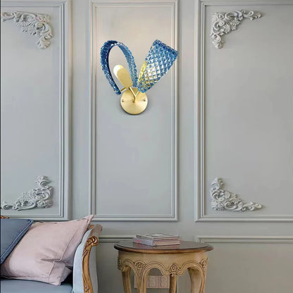 ديكوربايتس™ مصباح حائط فاخر من الزجاج الأزرق LED لغرفة المعيشة أو غرفة النوم أو الممر