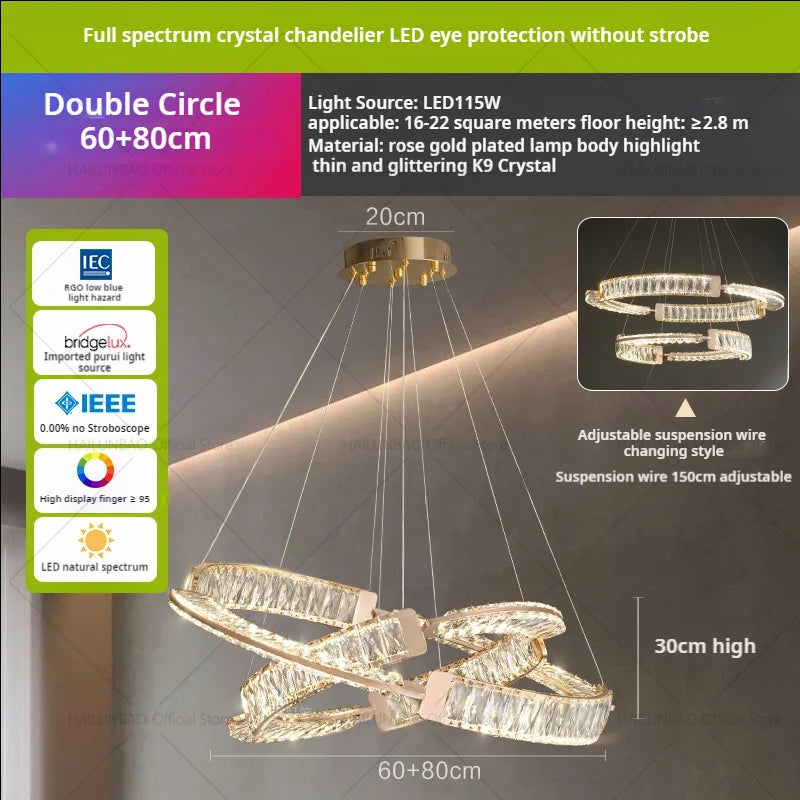 DecorBites™ Light Luxury Crystal Chandelier for Elegant Living & Dining Atmosphere