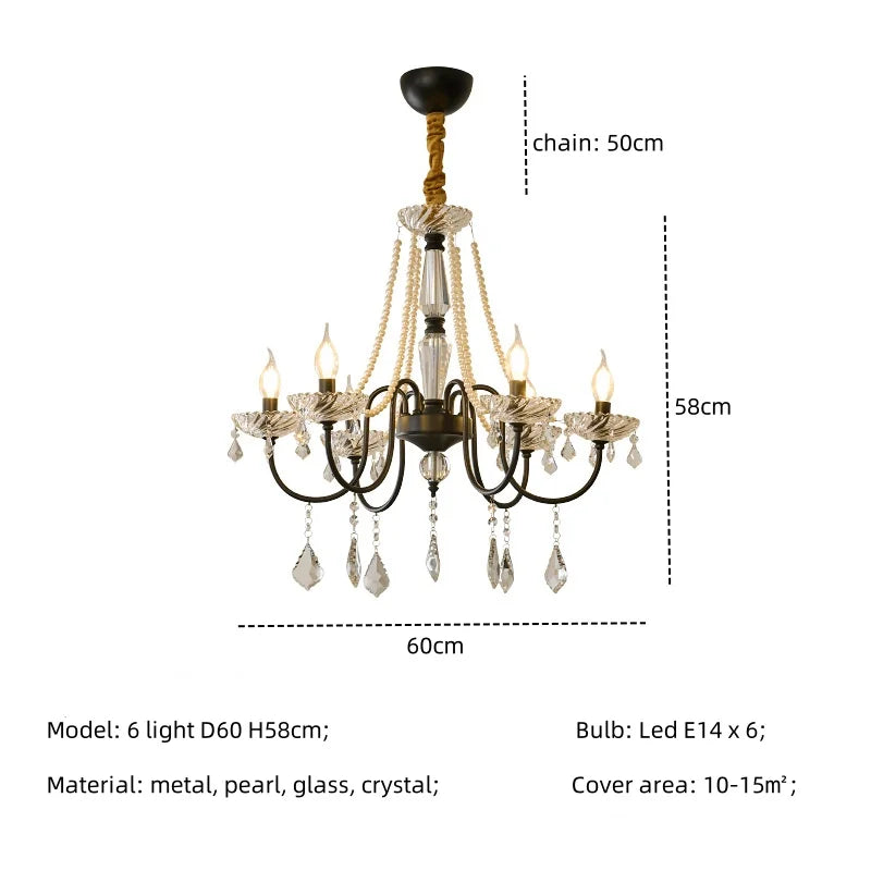 DecorBites™ Crystal LED Chandelier Living Room Luxury Lighting E14 Pendant Lamparas