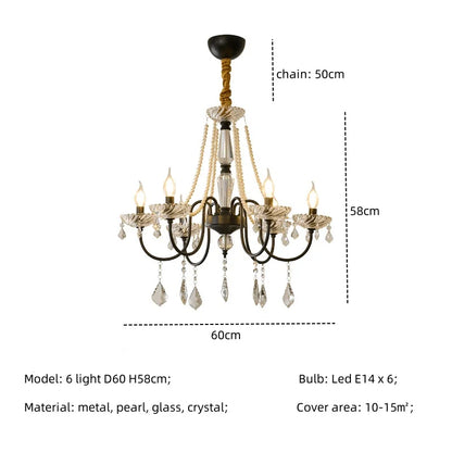 DecorBites™ Crystal LED Chandelier Living Room Luxury Lighting E14 Pendant Lamparas