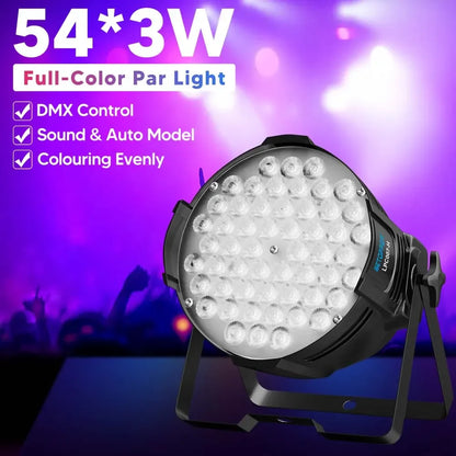 Decorbites™ Großer Wagen 54*3W Bunte Bühnenbeleuchtung mit DMX-Controller für Hochzeitsaufführungen