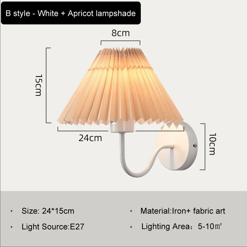 DecorBites™ Cloth Lampshade LED Wall Lamp for Bedroom & Living Room Decor