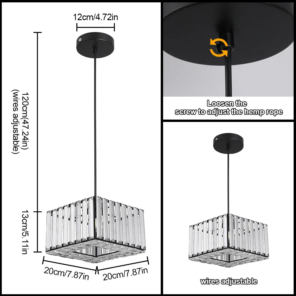 Lámpara colgante LED de cristal DecorBites™ para cocina, comedor y sala de estar