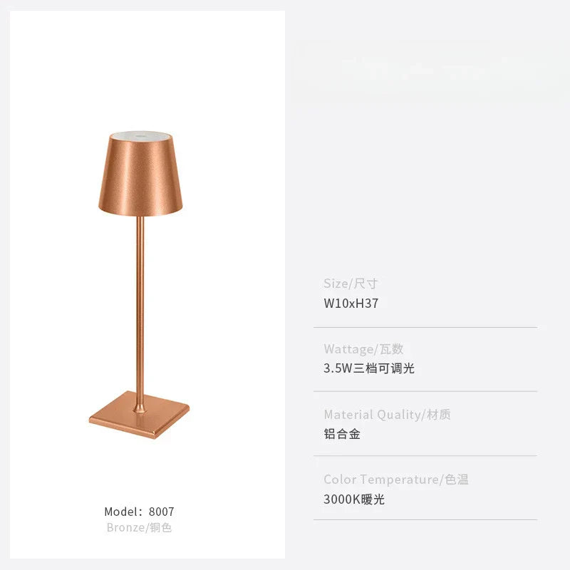 DecorBites™ LED Touch Table Lamp for Home, Office, or Hospitality with USB Charging