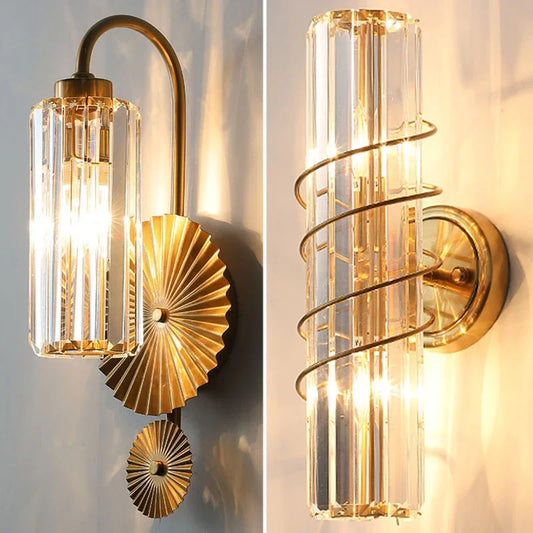 DecorBites™ Crystal Wall Lamp: Luxury LED Indoor Lighting for Bedroom & Living Room