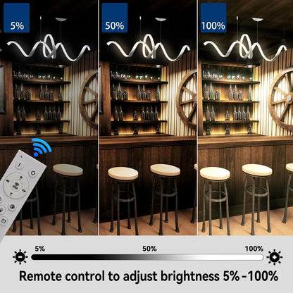 ديكوربايتس™ مصباح معلق من الألومنيوم على شكل حرف S لإضاءة جزيرة المطبخ وغرفة الطعام