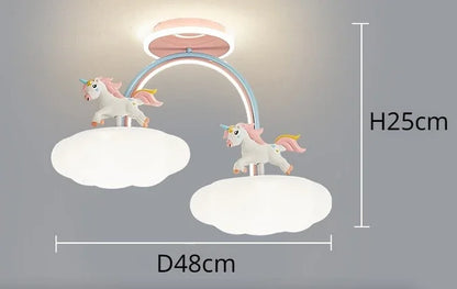 DecorBites™ Cloud Unicorn Cartoon Ceiling Light for Children's Room Eye Protection