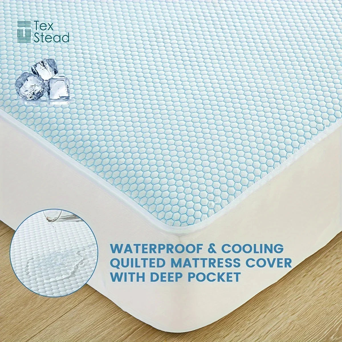 Decobites Soft Cooling Mattress Topper, Waterproof Fitted Sheet - Luxurious & Deep Pocket