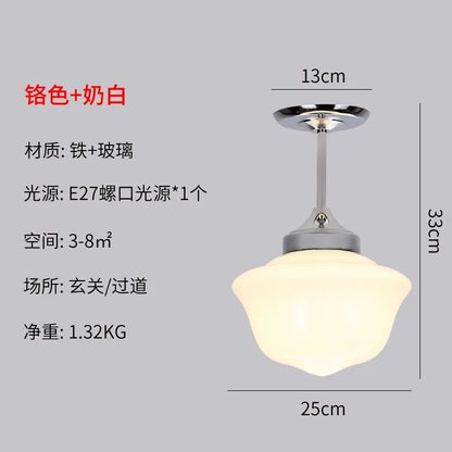 Lámpara colgante DecorBites™ de cristal color crema con casquillo LED E27, estilo retro, ideal para dormitorio, cocina o restaurante.