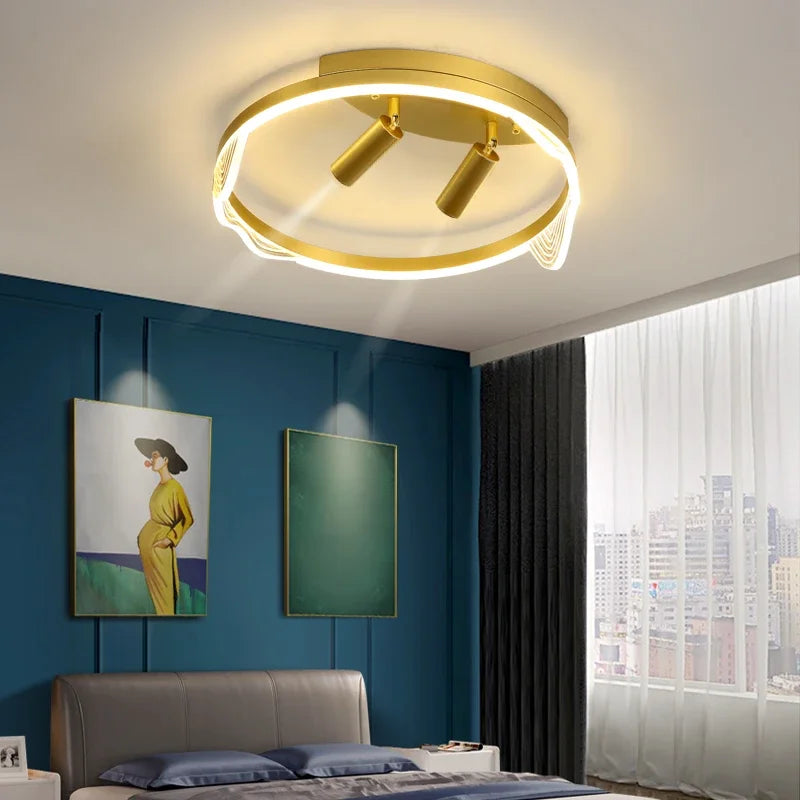 Luces de Techo LED Oro Decorbites™ con Control Remoto Regulable para Iluminación de Sala de Estar y Cocina