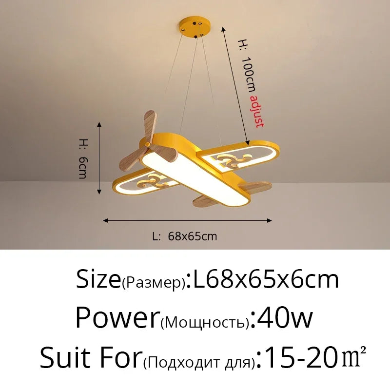 Yellow Blue Wood Ceiling Light